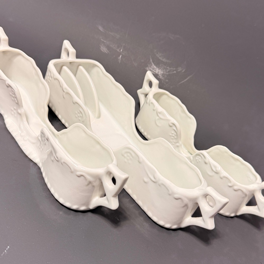 Maryland China White Porcelain Sleigh Dish Set of 3 Christmas Holiday Japan